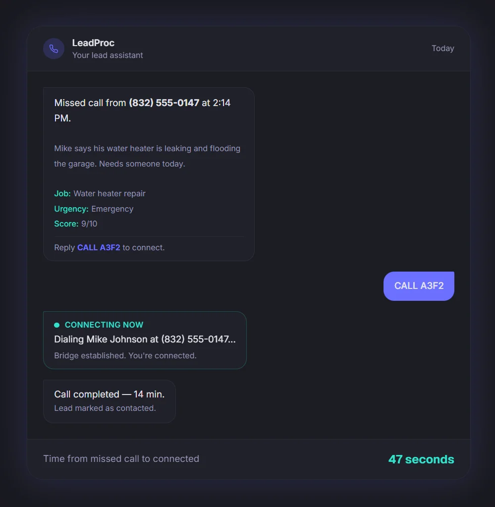 LeadProc conversation flow