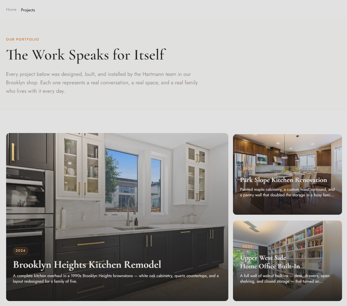 Cabinet & Millwork Business Website project screenshot
